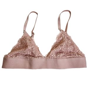 Pepper Everyday Lace Bralette Rosey Beige Size Small